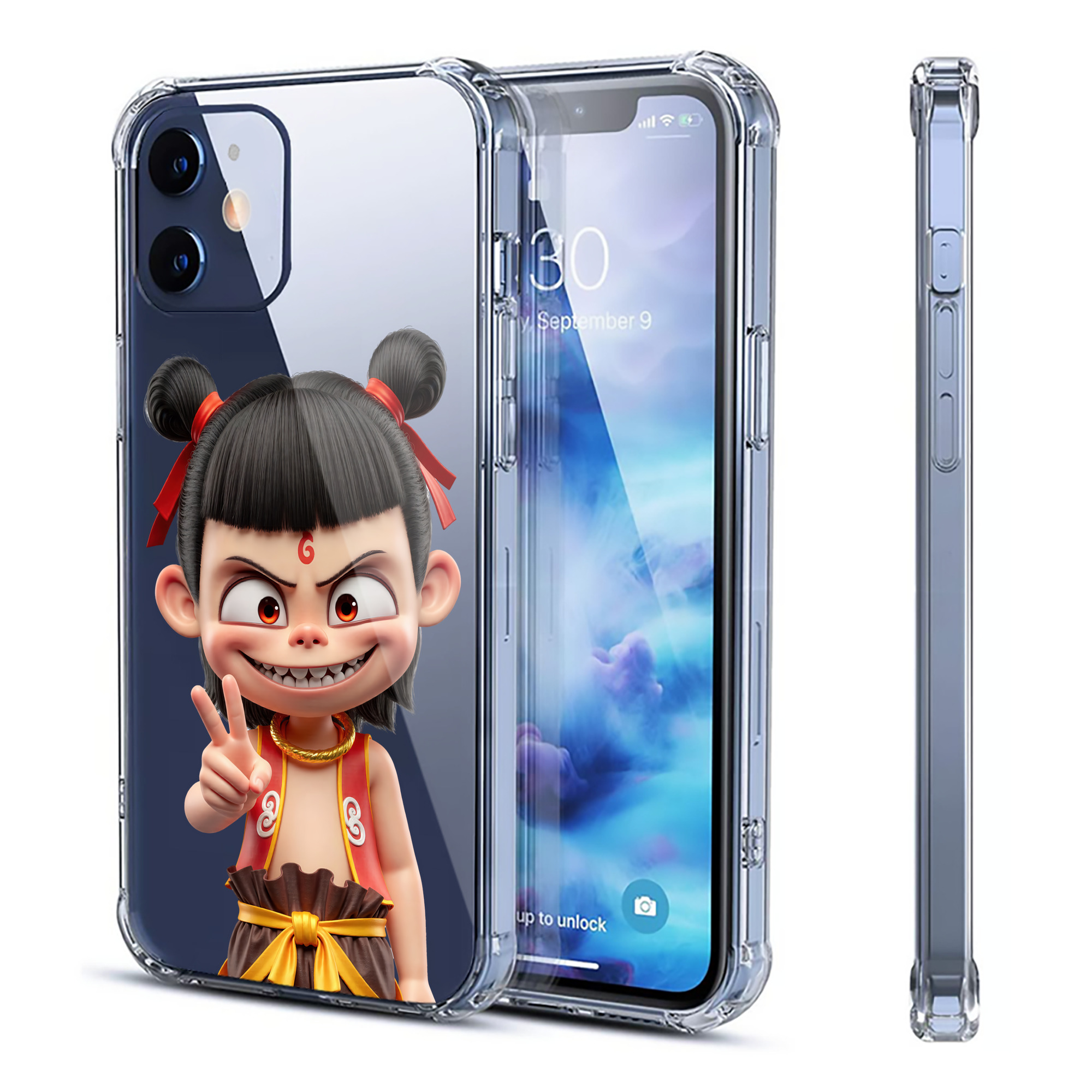 （画像用） Ne Zha 2 ナタ 魔童の大暴れ 【iPhone 12シリーズ対応】透明スマホケース（クリアソフトケース）